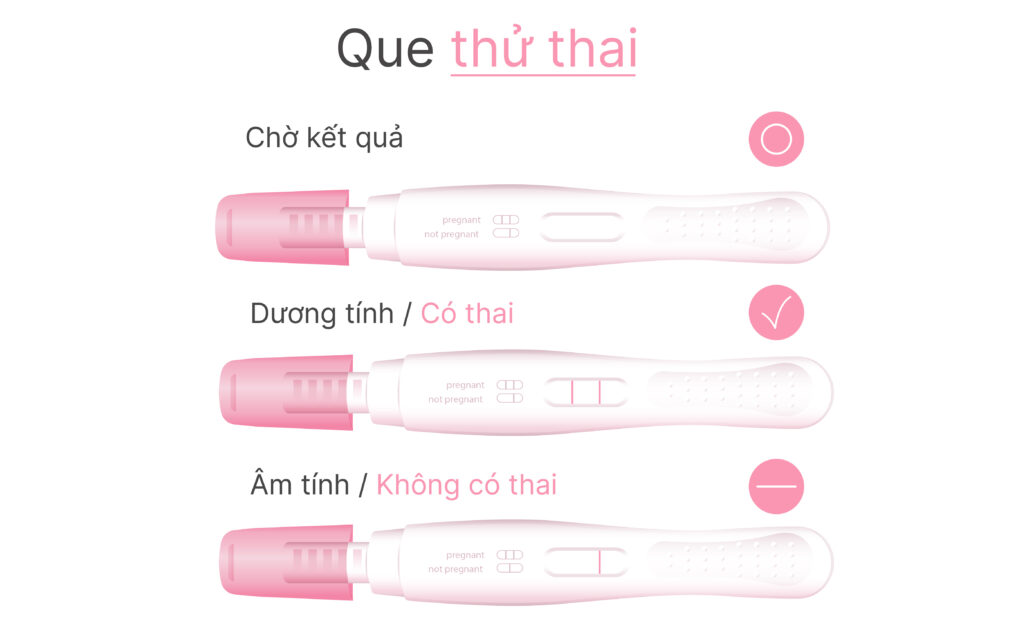 Các kết quả khi dùng que thử thai